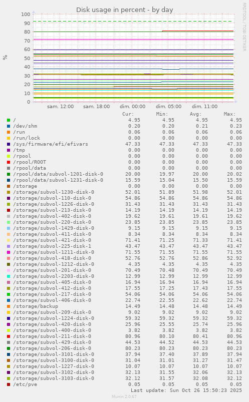 Disk usage in percent