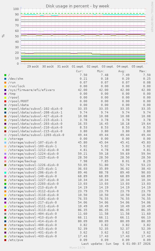 Disk usage in percent