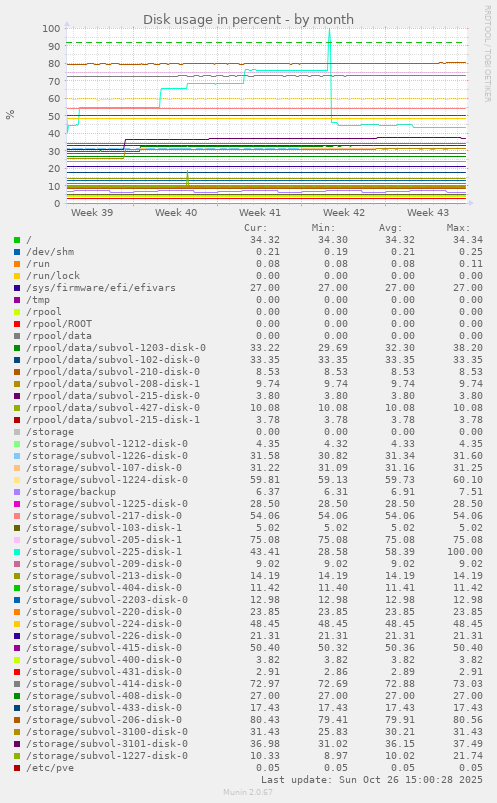 Disk usage in percent