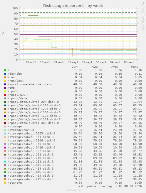 Disk usage in percent