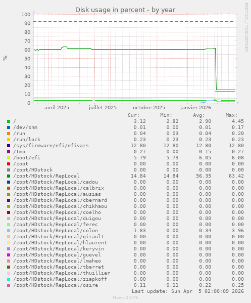 Disk usage in percent