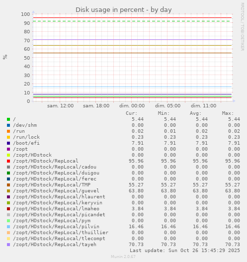 Disk usage in percent
