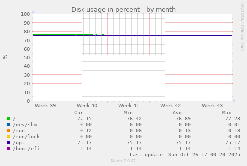 Disk usage in percent