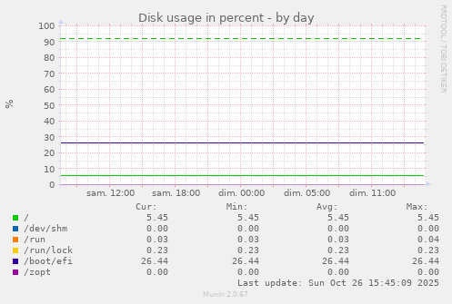 Disk usage in percent