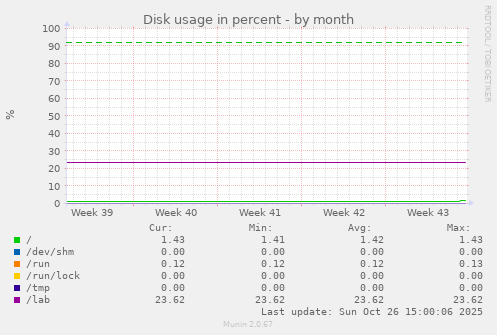 Disk usage in percent