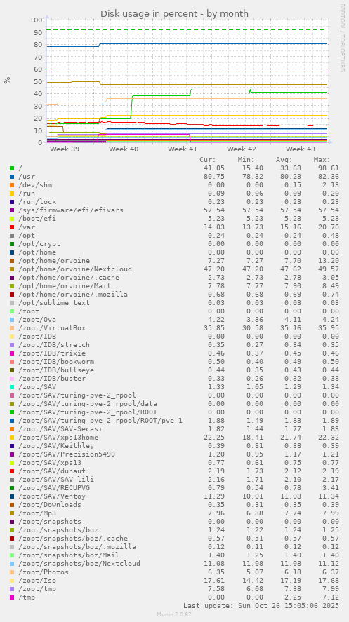 Disk usage in percent