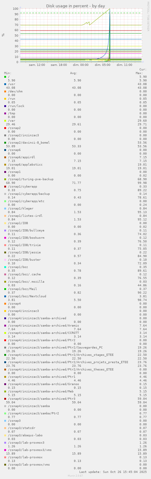 Disk usage in percent