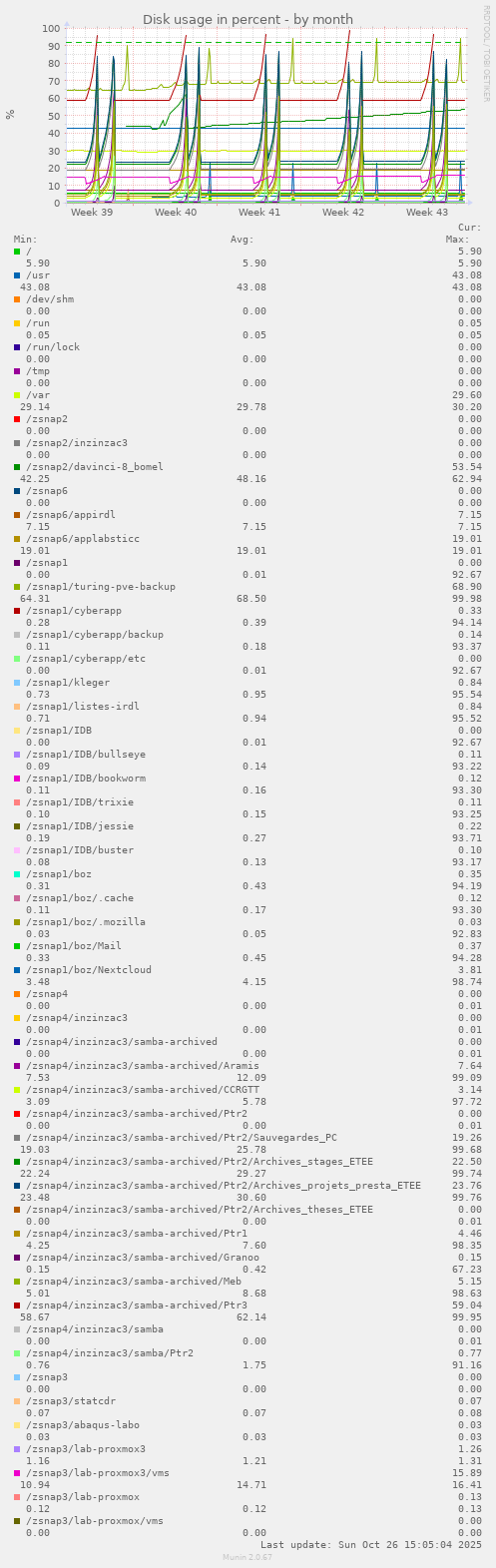 Disk usage in percent